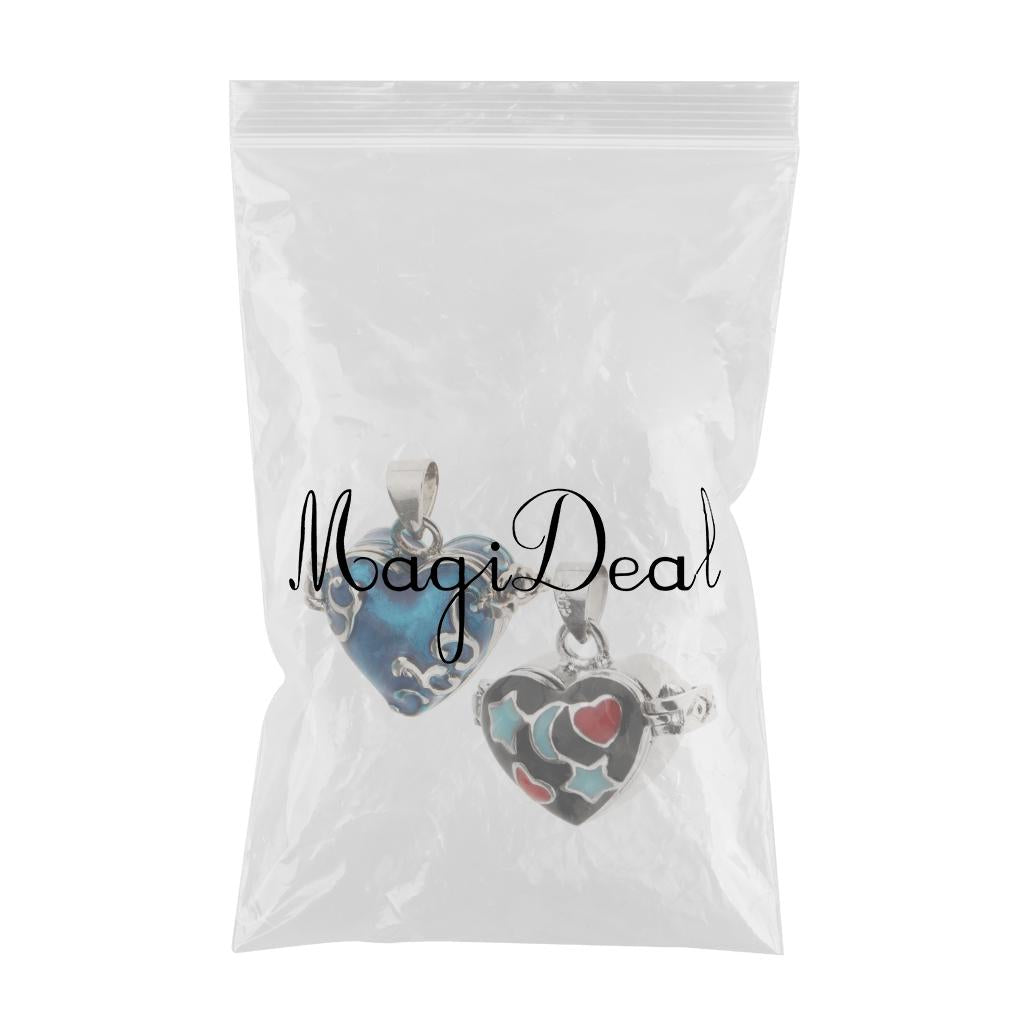 2pcs Heart Enamel Openable Cremation Keepsake Pet Urn Pendant Fit Necklace