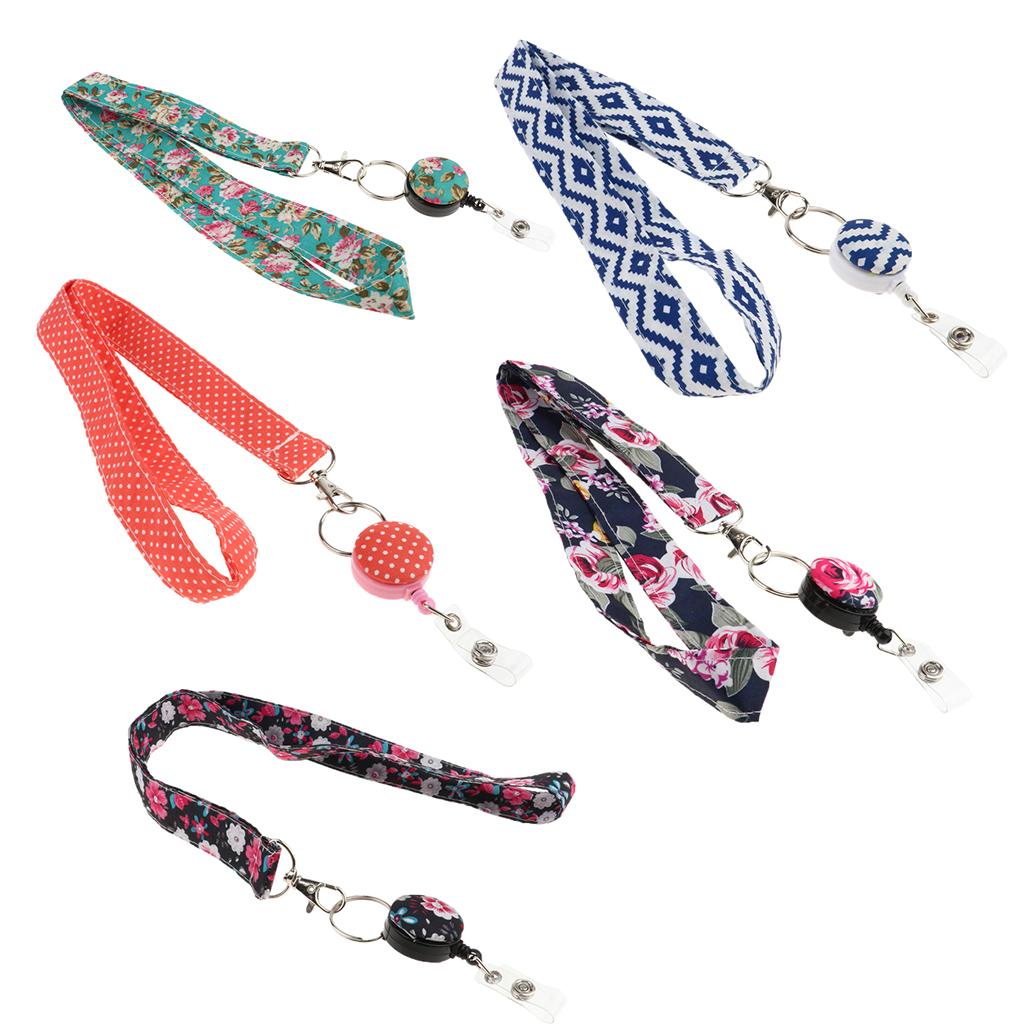 5x ID Badge Holder Lanyard Mobile Neck Strap Key Chain Hook for Works Office