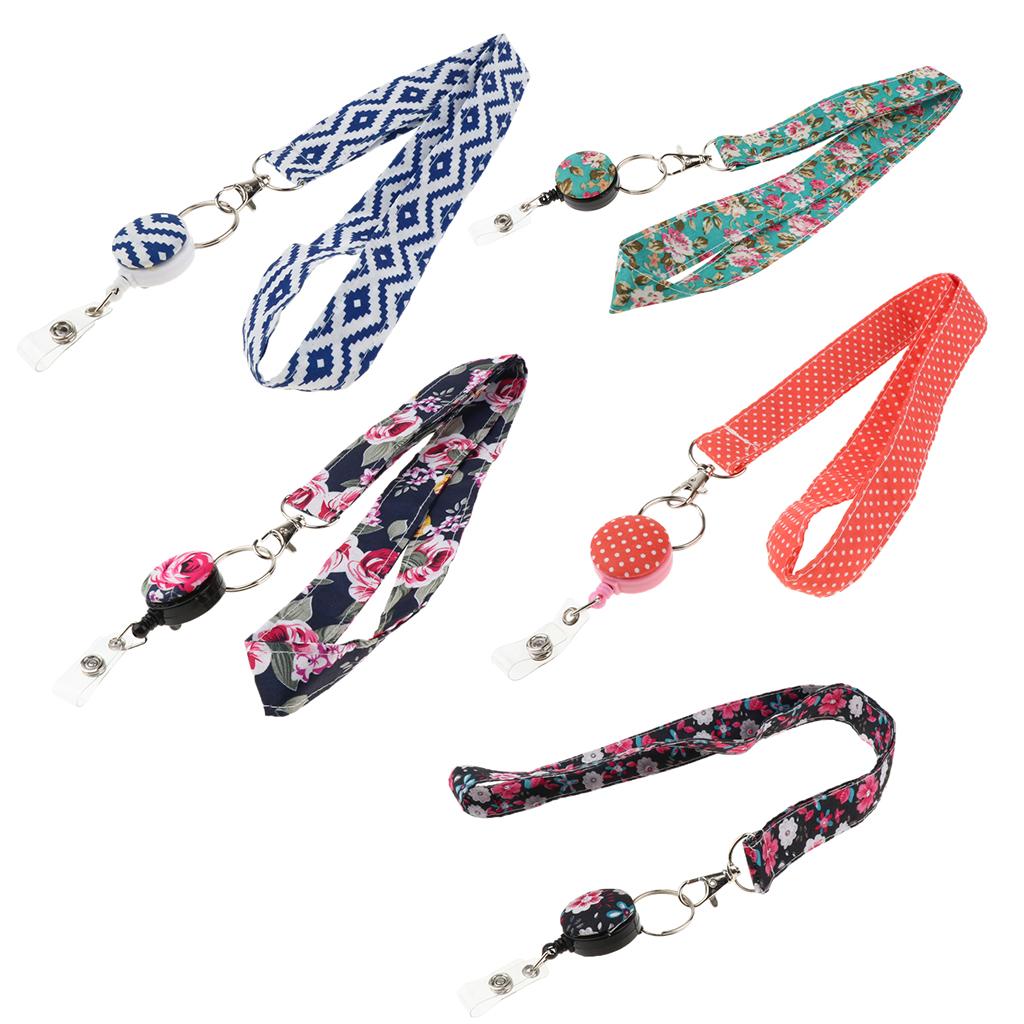 5x ID Badge Holder Lanyard Mobile Neck Strap Key Chain Hook for Works Office