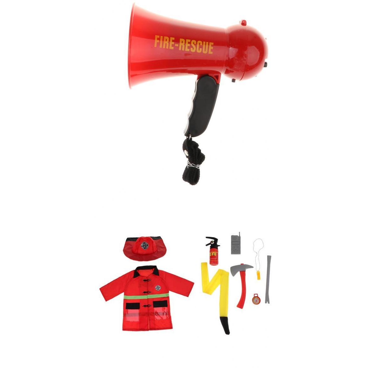 Children Fire Chief Role Play Costume Halloween Cosplay Set 10 Pieces