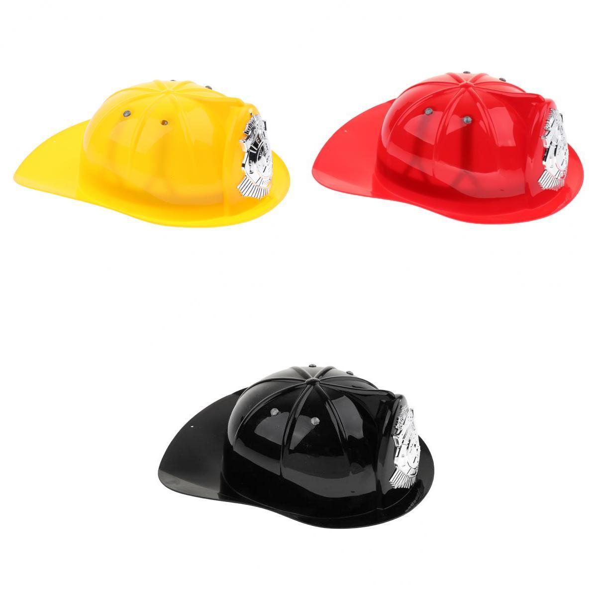 3PCS Kids Pretend Play Fireman Chief Safety Helmet Firefighter Hat Cap Toy