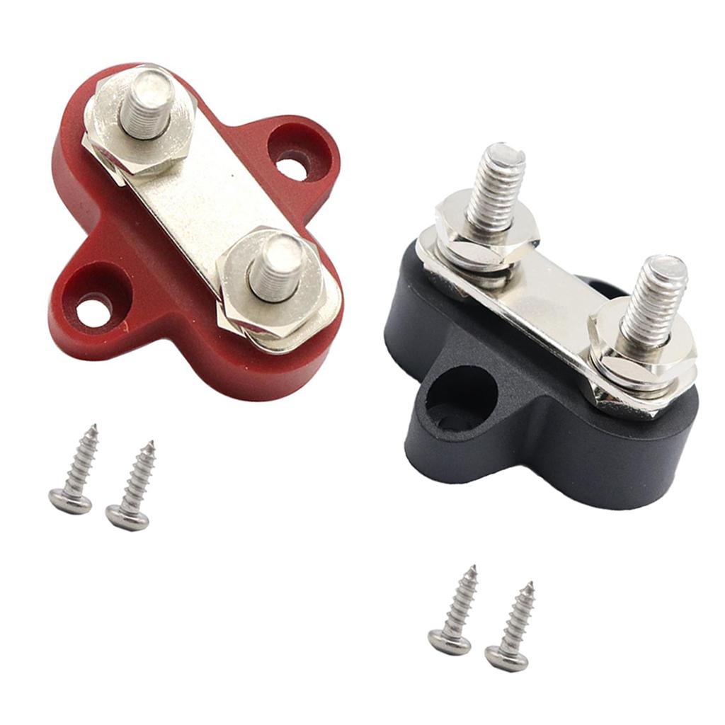2 Pieces Boat 48V Heavy Duty Dual Terminal Stud M6 Power Distribution Block
