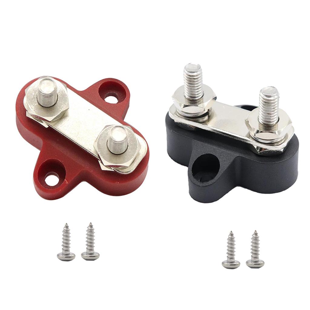 2 Pieces Boat 48V Heavy Duty Dual Terminal Stud M6 Power Distribution Block