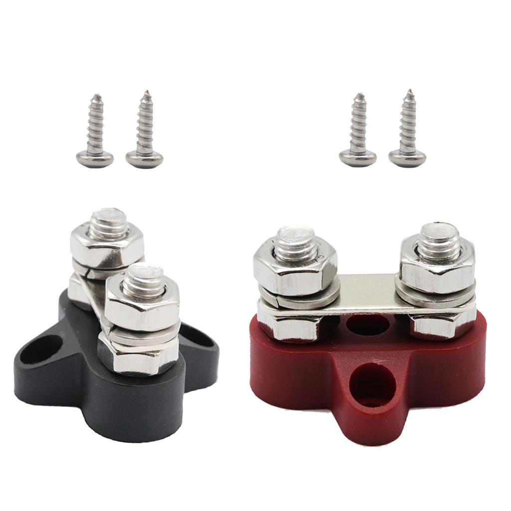 2 Pieces Boat 48V Heavy Duty Dual Terminal Studs M8 Power Distribution Block