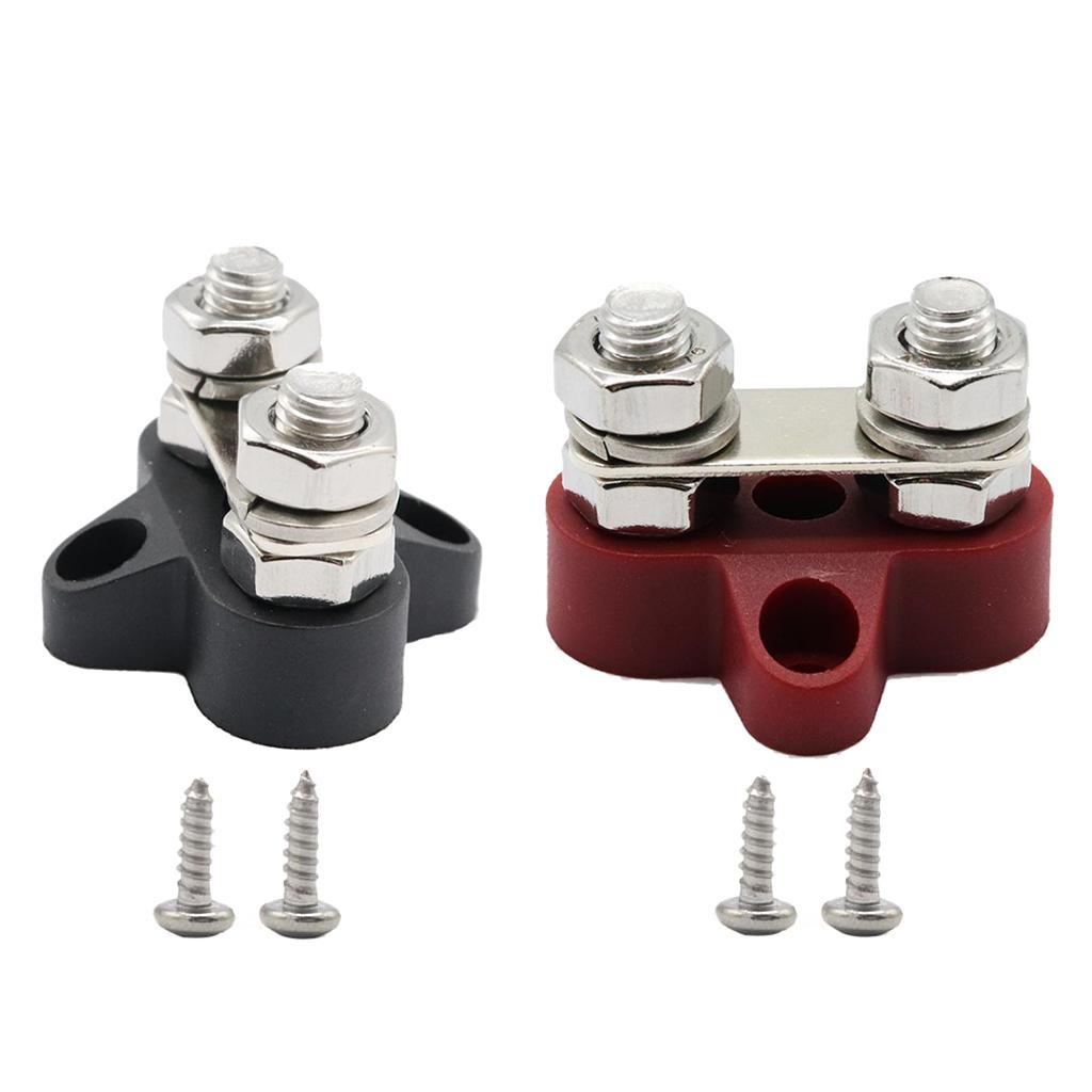 2 Pieces Boat 48V Heavy Duty Dual Terminal Studs M8 Power Distribution Block