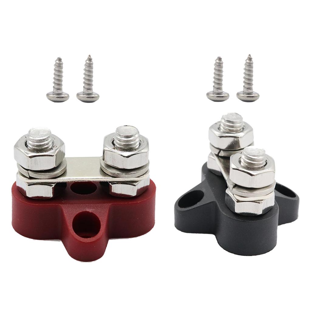 2 Pieces Boat 48V Heavy Duty Dual Terminal Studs M8 Power Distribution Block