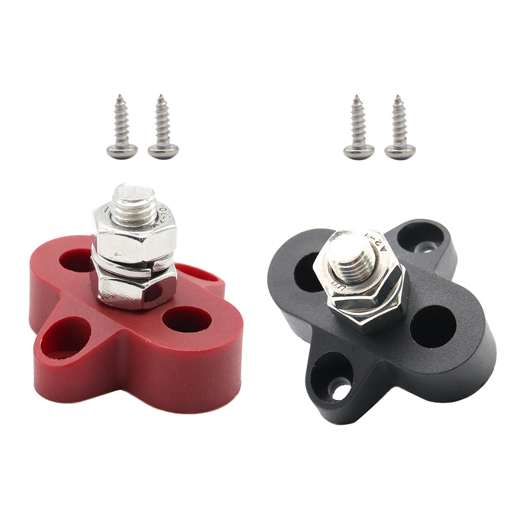 2 Pieces Boat Truck 48VDC Single Terminal Studs M8 Power Distribution Block