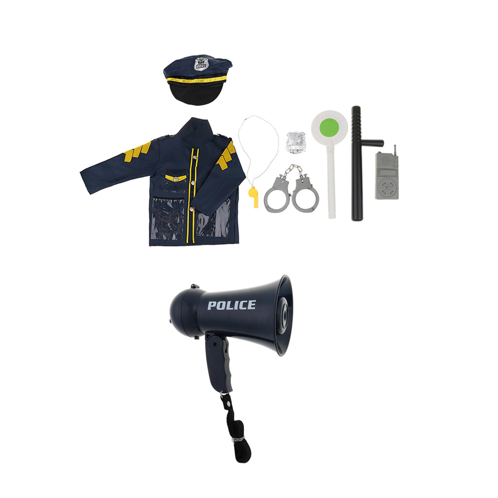 9pcs Kid Traffic Police Officer Role Play Costume Kits Fancy Dress Toy Gift