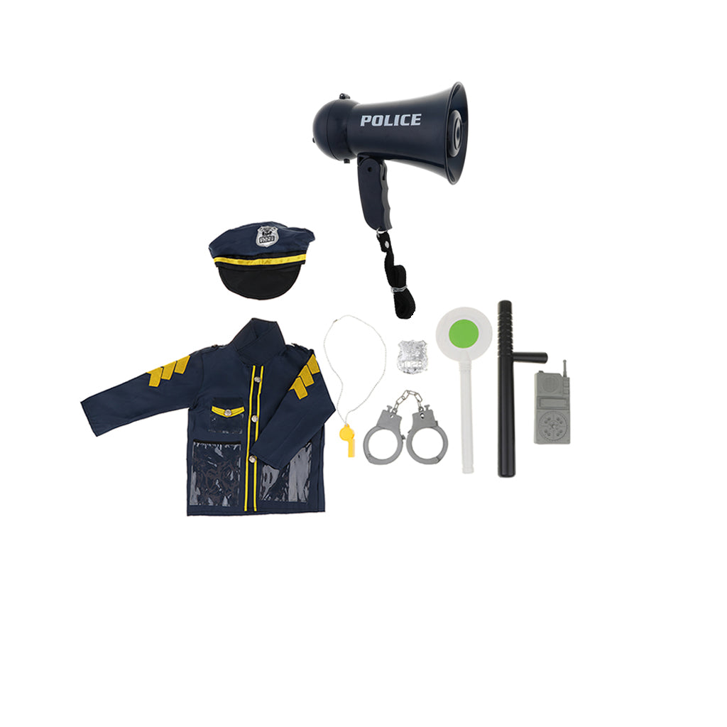 9pcs Kid Traffic Police Officer Role Play Costume Kits Fancy Dress Toy Gift