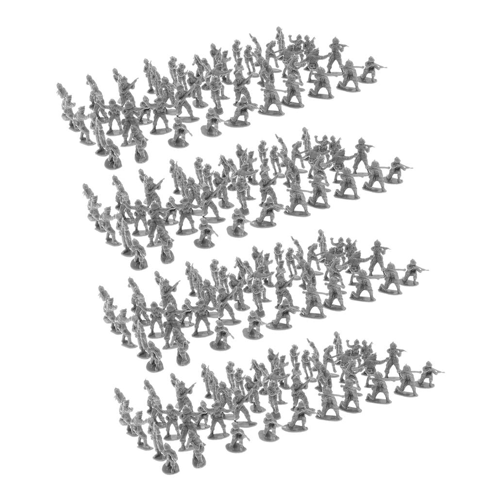 4x100x 4cm Plastic Toy Soldier Figures Army Men Table Accessories Random Color