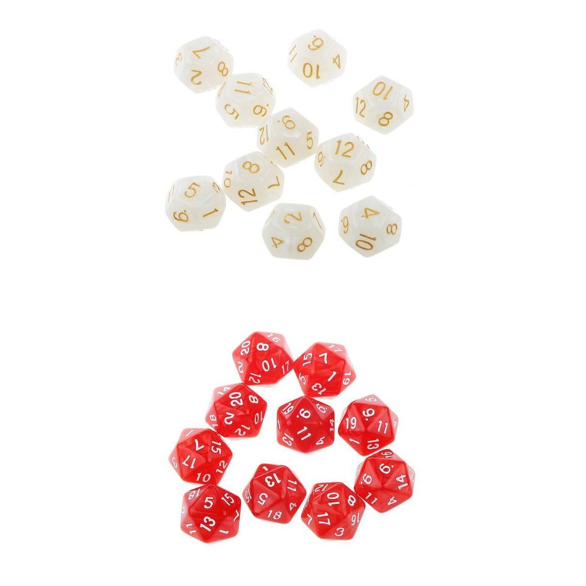 20 Pieces 12 Sided Dice D12 Dices Set for Playing D&D RPG Party Games Dices