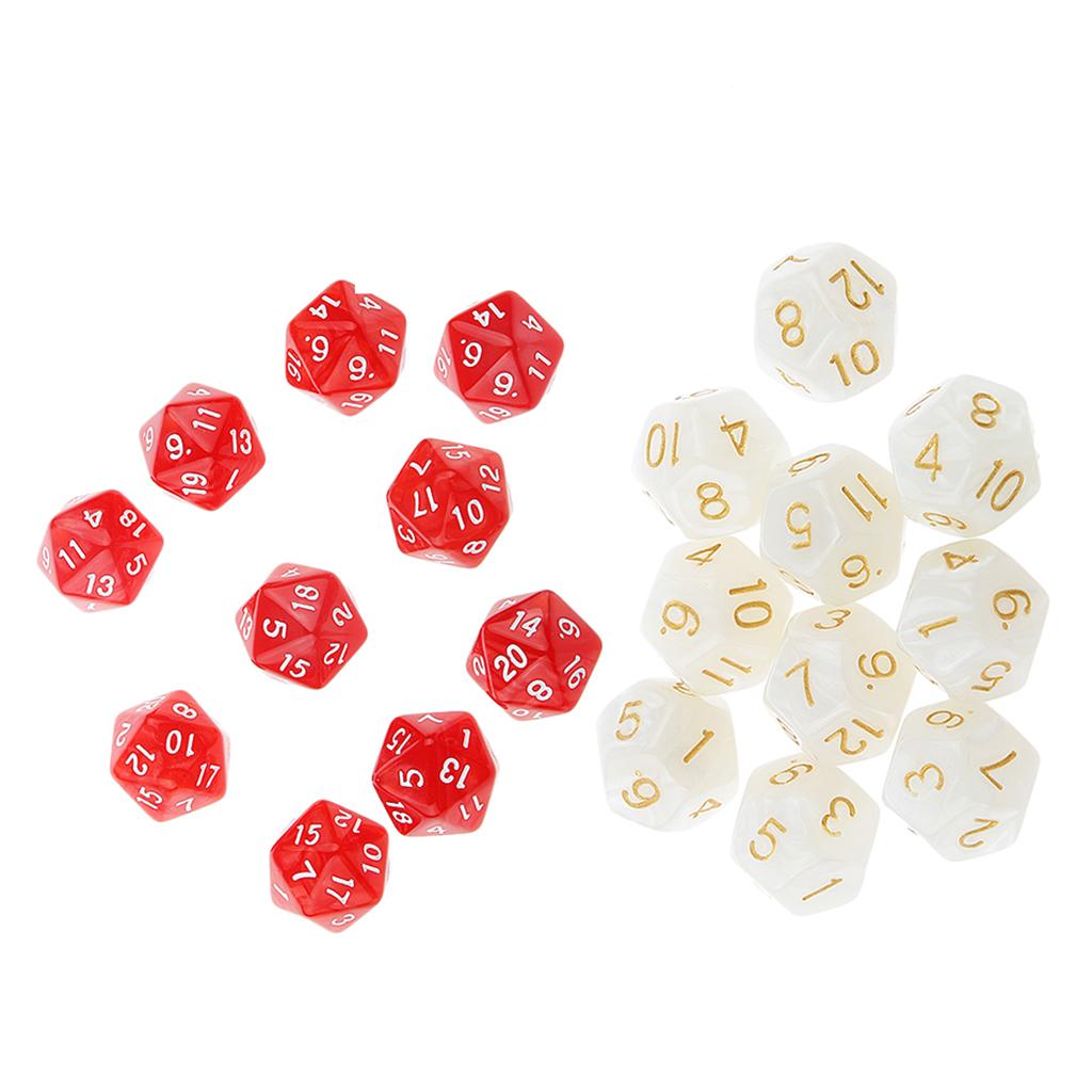 20 Pieces 12 Sided Dice D12 Dices Set for Playing D&D RPG Party Games Dices