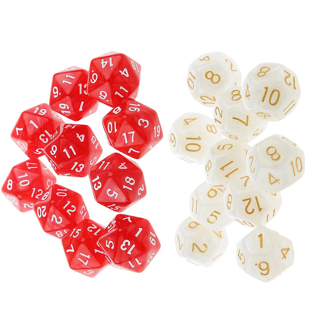 20 Pieces 12 Sided Dice D12 Dices Set for Playing D&D RPG Party Games Dices
