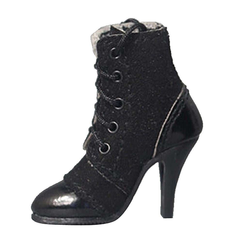 2 Pairs 1/6 Scale Women's Ankle Boots For 12 Action Figure Accessories"