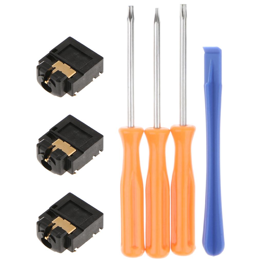 3Pack 3.5mm Jack Headphone Audio Port Socket For one Controller + Tools