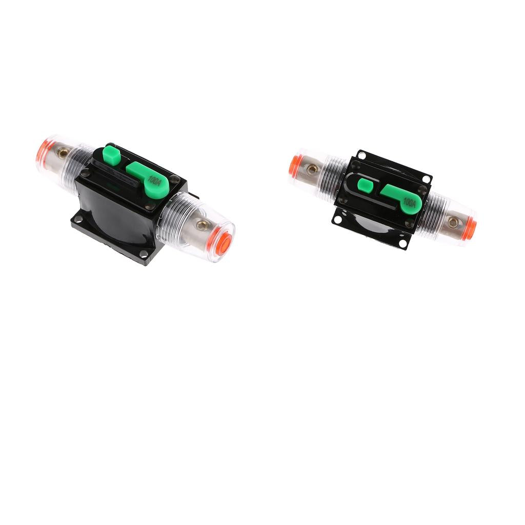 2Piece In-Line Manual Reset Circuit Breaker Car Stereo Audio Fuse 100A
