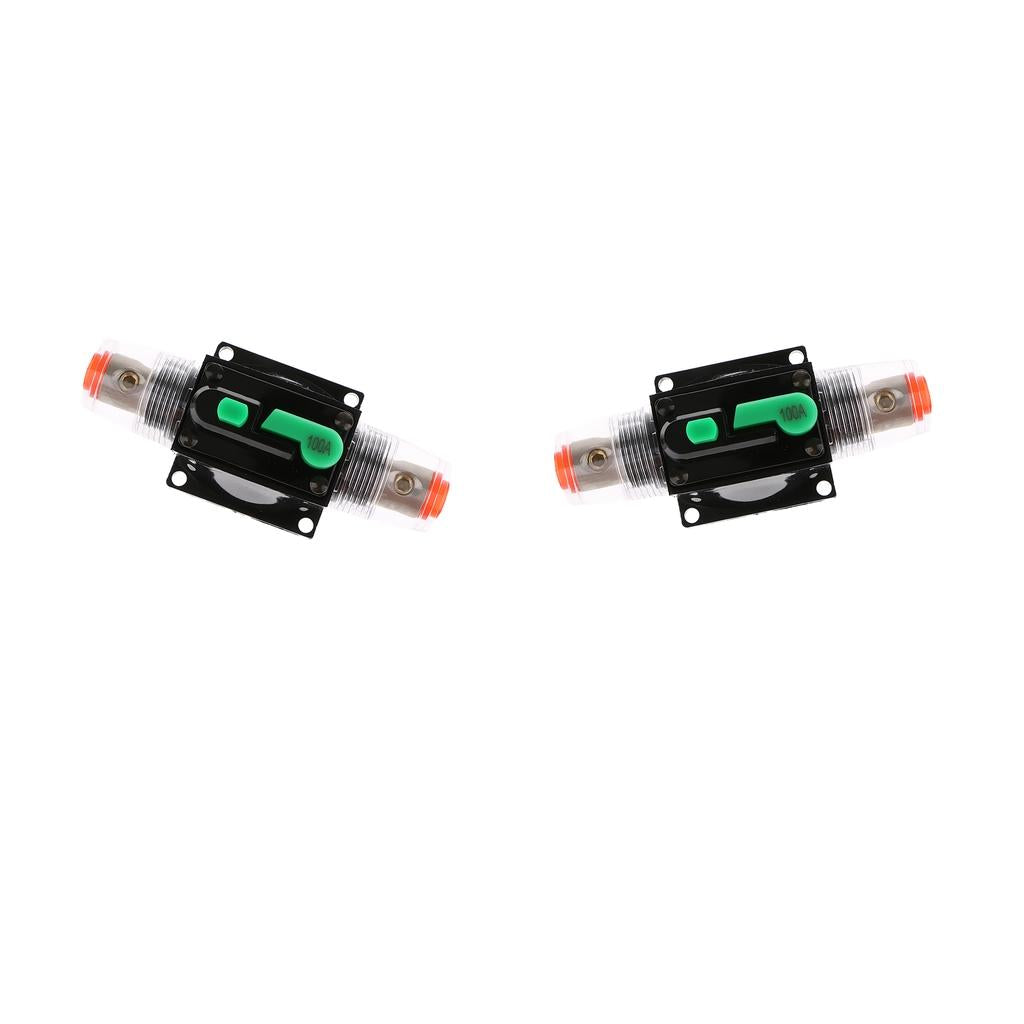 2Piece In-Line Manual Reset Circuit Breaker Car Stereo Audio Fuse 100A