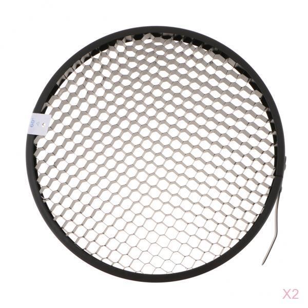 2Pcs 60 Degree Honeycomb Grid Mesh for 7 Reflector Diffuser Lamp Shade Dish"