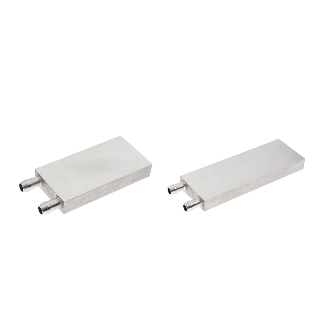 2Pack Aluminum Water Cooling Block for CPU Graphics Radiator Heatsink Silver