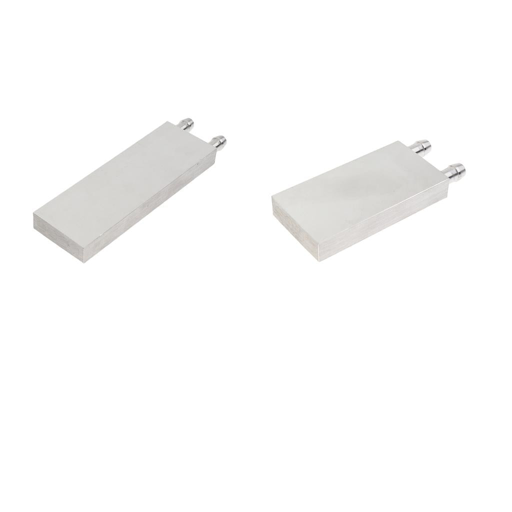 2Pack Aluminum Water Cooling Block for CPU Graphics Radiator Heatsink Silver