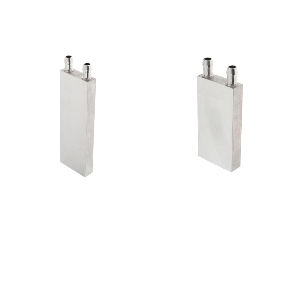2Pack Aluminum Water Cooling Block for CPU Graphics Radiator Heatsink Silver