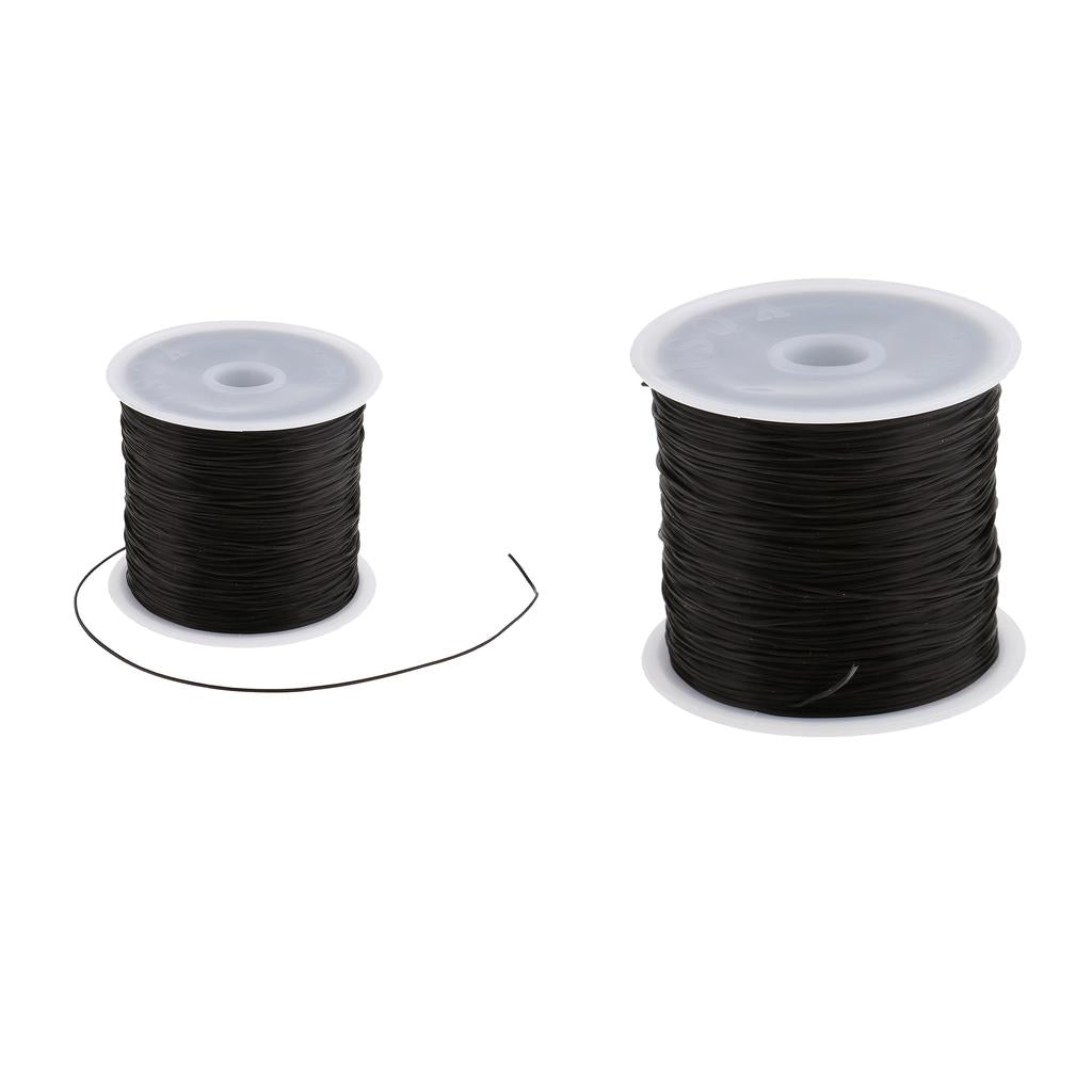 60M Salon Crystal Elastic String for Hair Thread Making Weaving Wig Black 2x
