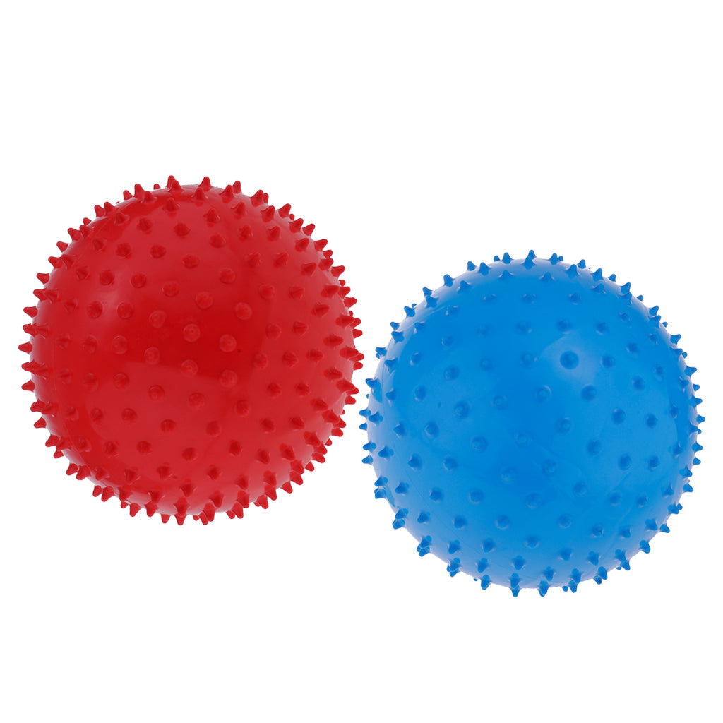 9 Inch Kids Knobby Bouncy Ball Spiky Sensory Ball for Yoga Massage Pack of 2