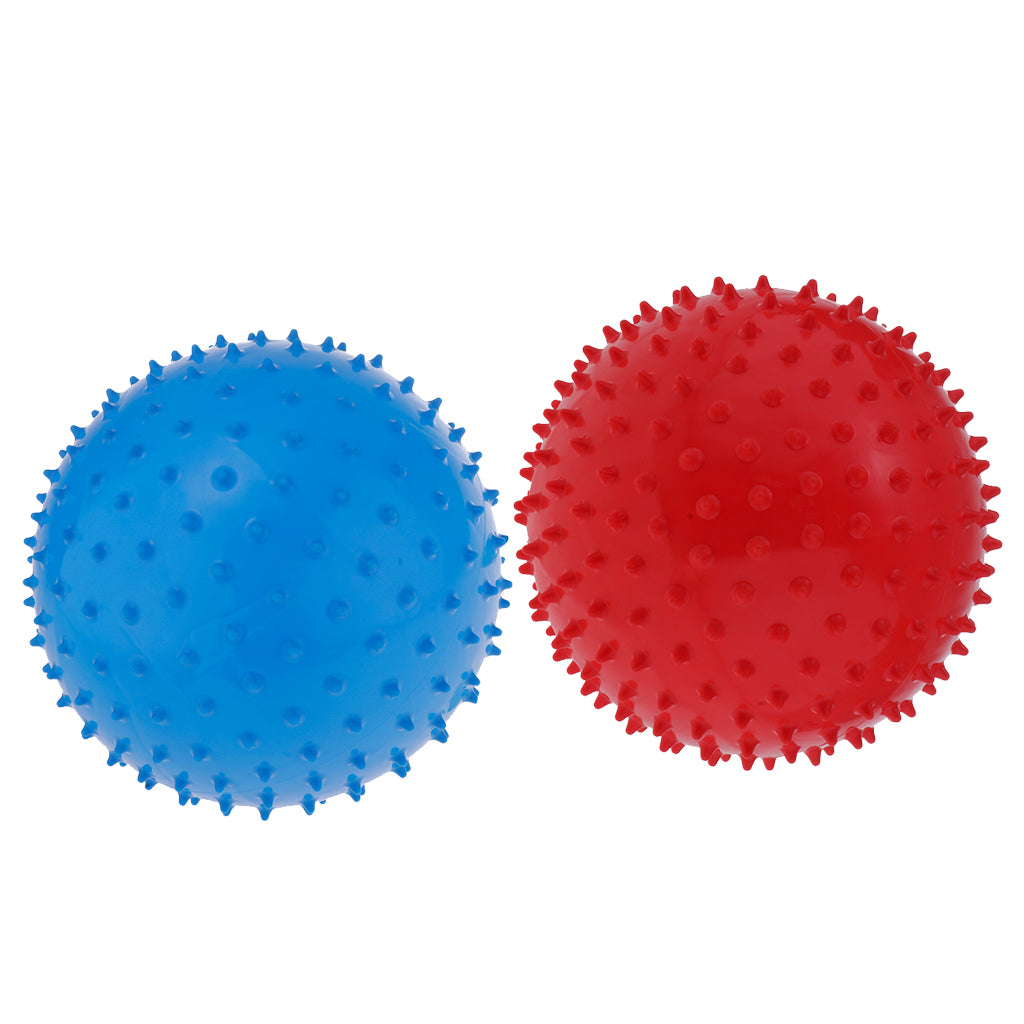 9 Inch Kids Knobby Bouncy Ball Spiky Sensory Ball for Yoga Massage Pack of 2