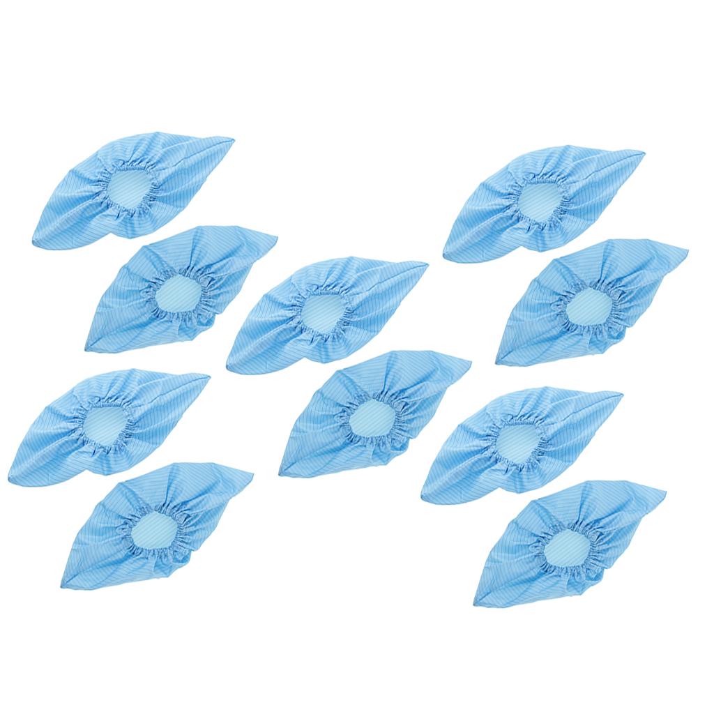 5 Pairs Reusable Dust-free Anti-static Workshop Shoe Boot Foot Cover- Blue