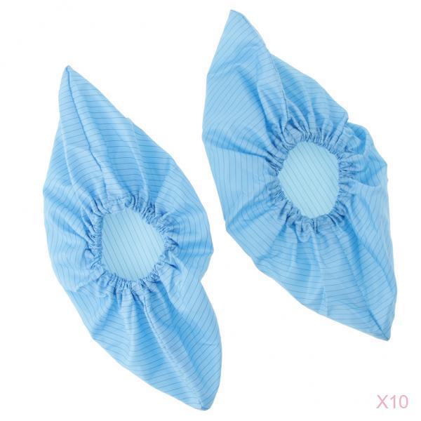 10 Pairs Reusable Dust-free Anti-static Workshop Shoe Boot Foot Cover- Blue
