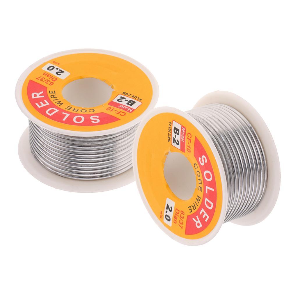 2 Roll Tin Lead Resin Rosin Core Solder Wire For Electrical Soldering 2.0mm