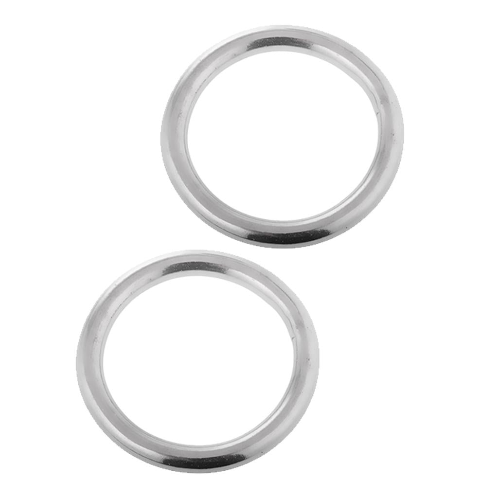 2 Pack Marine 304 Stainless Steel O Ring Smooth Welded 7 x 50mm/8 x 60mm