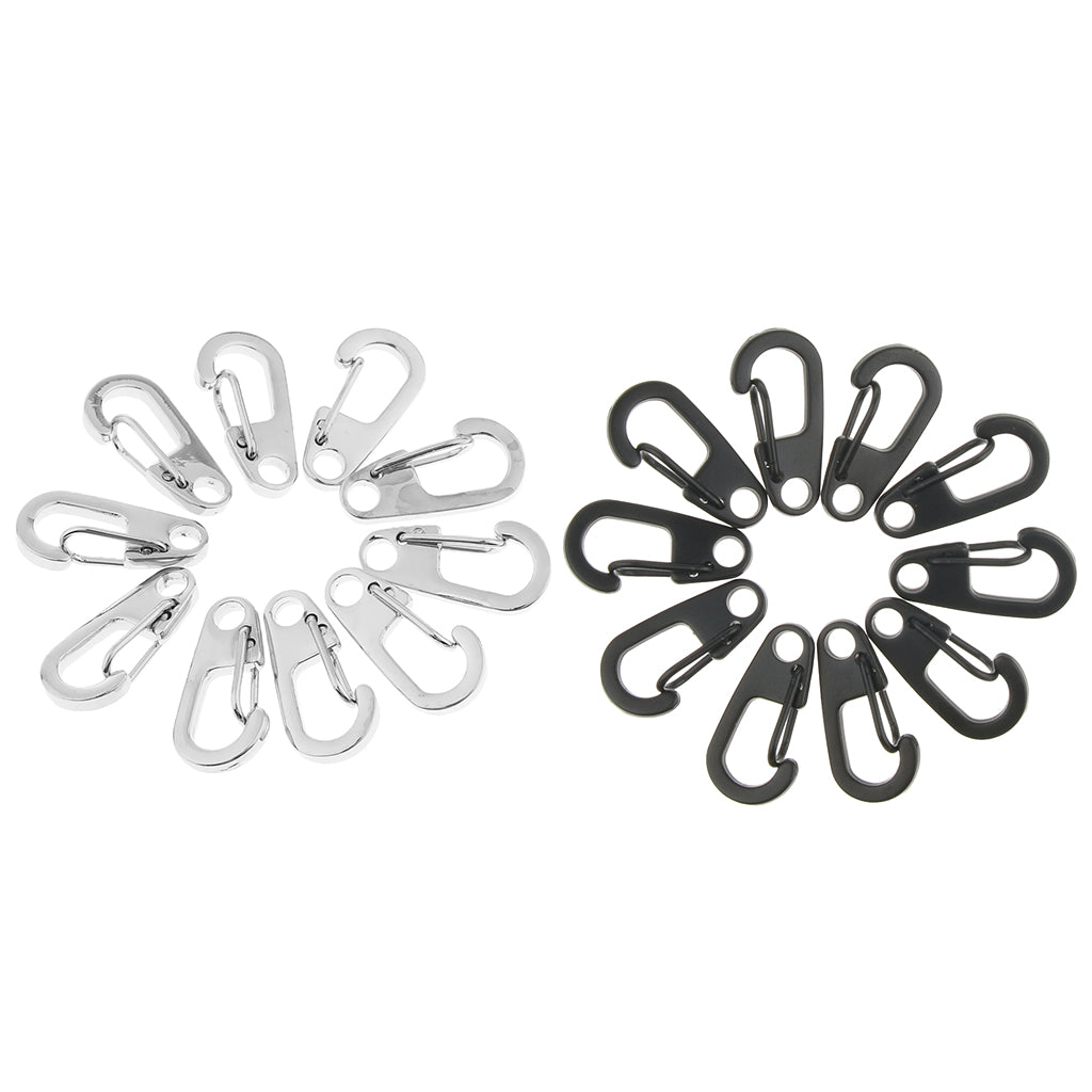 20Pcs Mini Alloy Key Buckle Snap Spring Clip Hook Carabiner Keychain 25mm