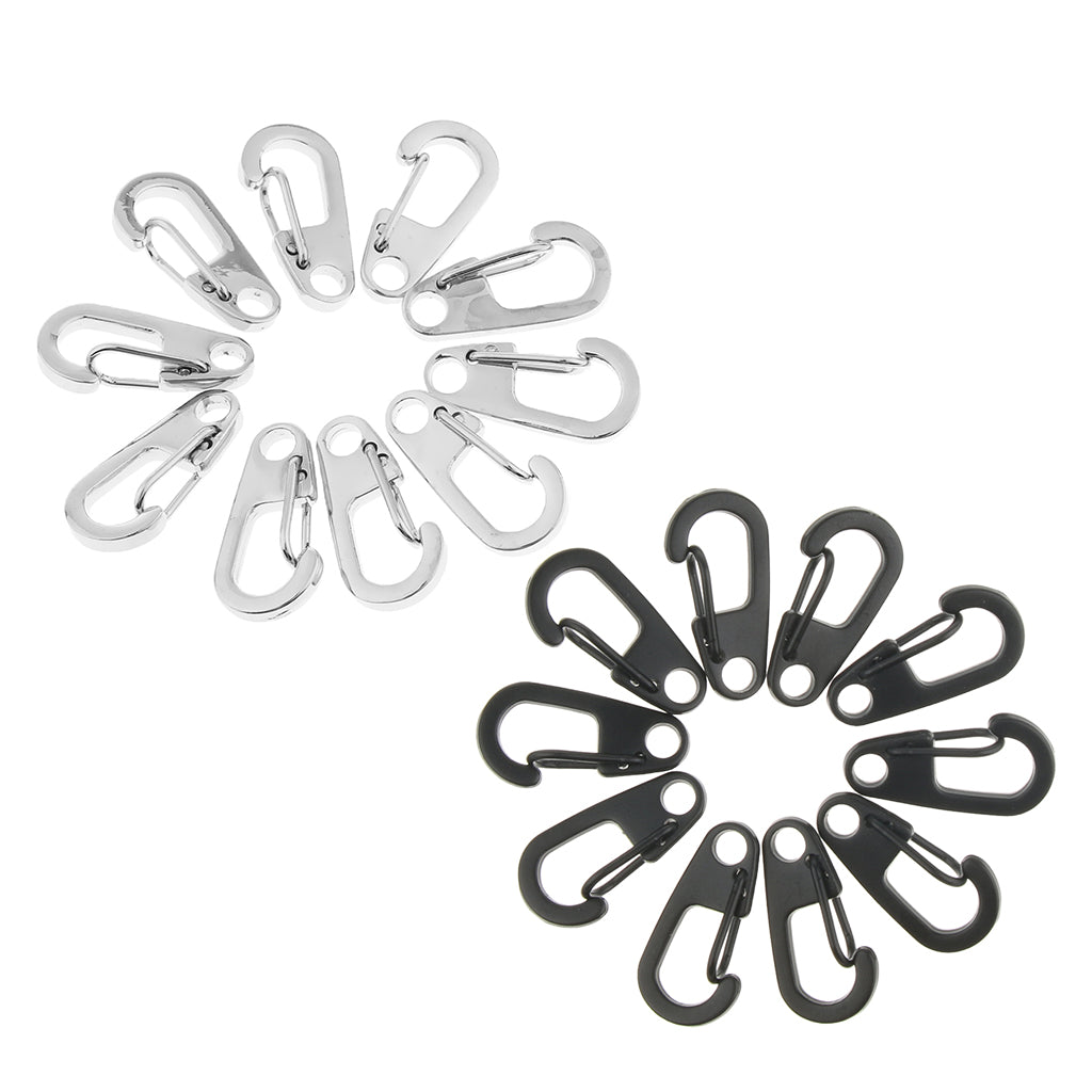 20Pcs Mini Alloy Key Buckle Snap Spring Clip Hook Carabiner Keychain 25mm