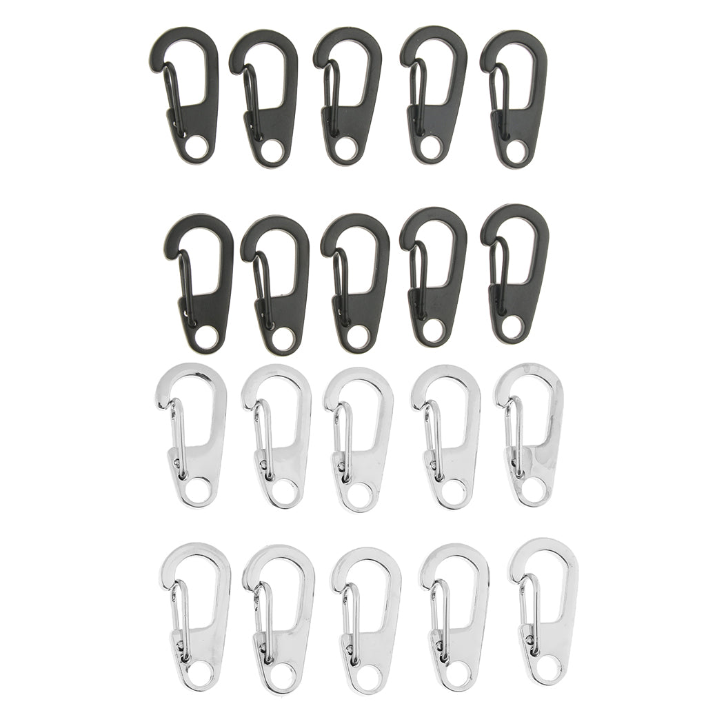 20Pcs Mini Alloy Key Buckle Snap Spring Clip Hook Carabiner Keychain 25mm