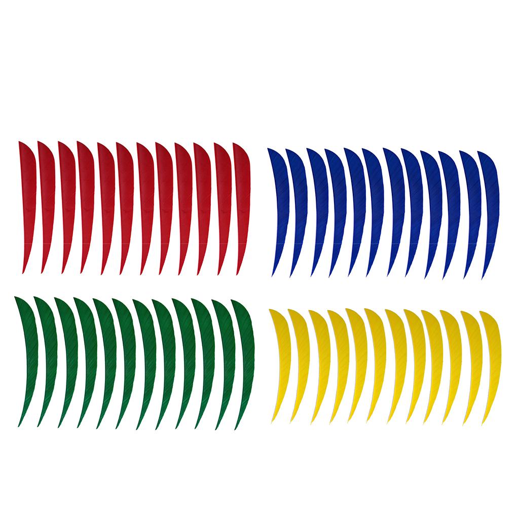 48 Pieces 5 inch Fletching Arrow Feathers Archery Turkey Feathers 4 Colors
