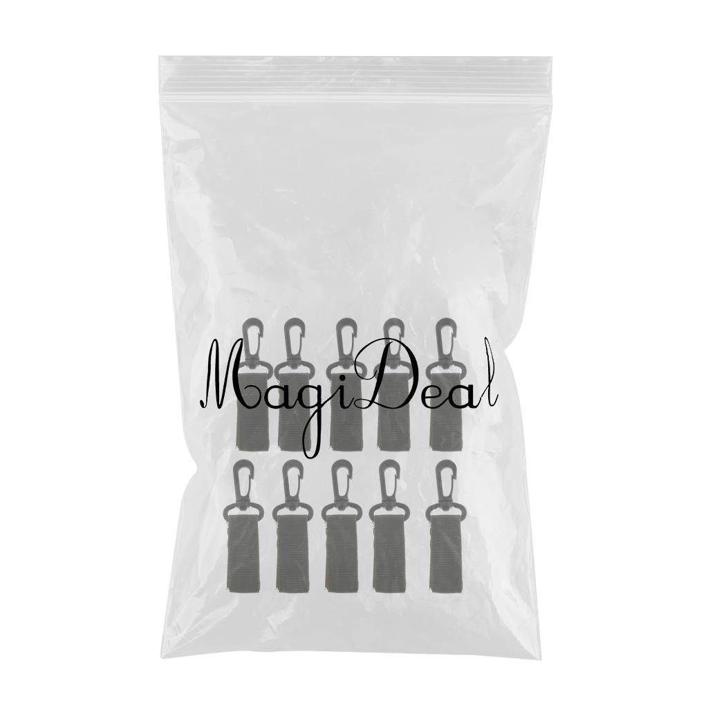 10Pcs Key Hook Webbing Molle Buckle Hanging Belt Carabiner Clip Army Green
