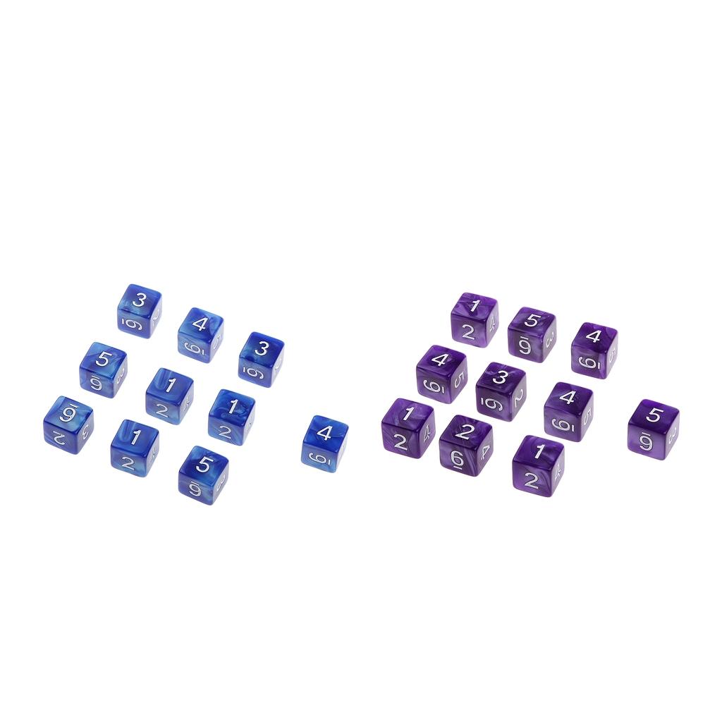20Piece Six Sided Dice D6 for Playing D&D RPG Party Game Blue and Purple