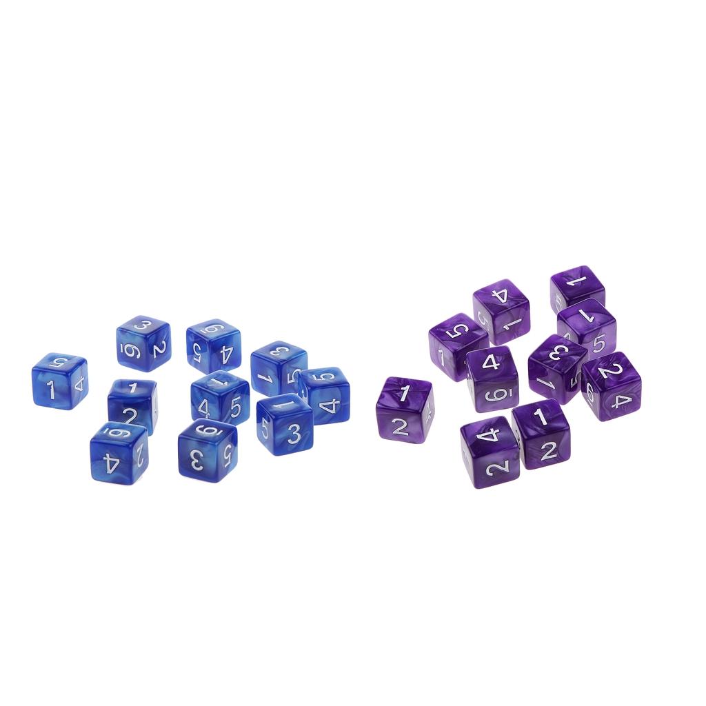 20Piece Six Sided Dice D6 for Playing D&D RPG Party Game Blue and Purple