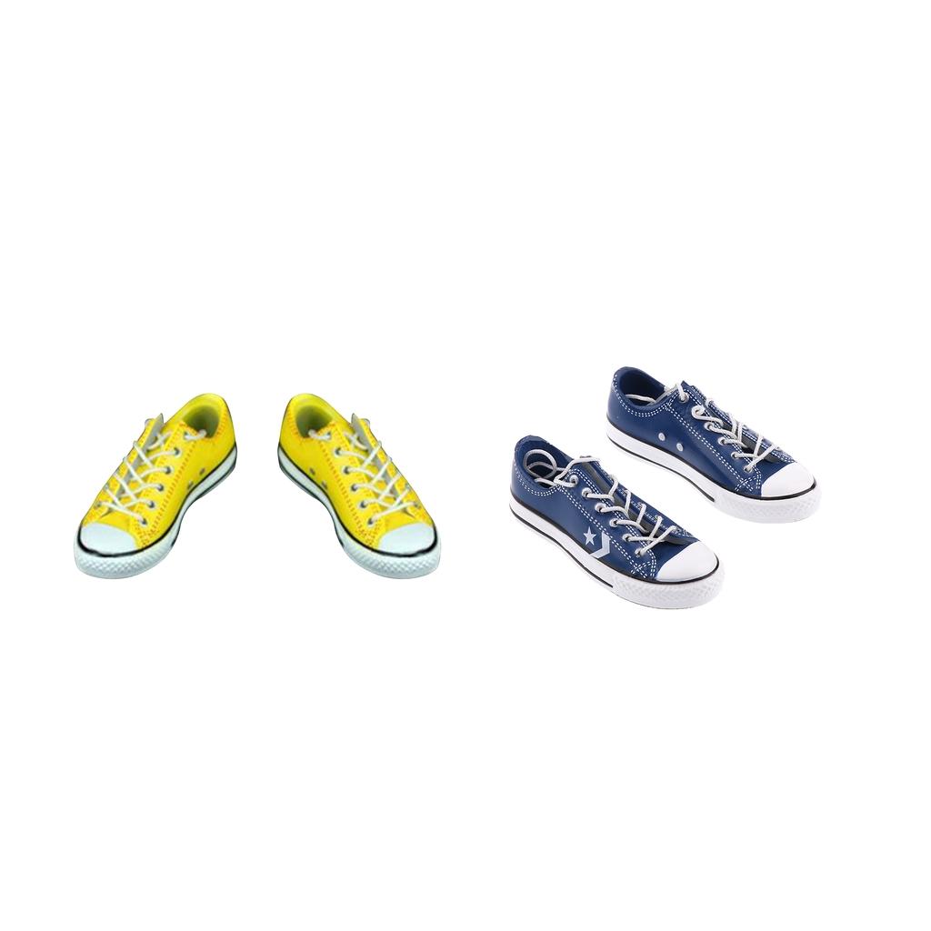 2 Pair 1/6 Lace Up Canvas Shoes Flats Sneakers for 12'' Male Action Figure