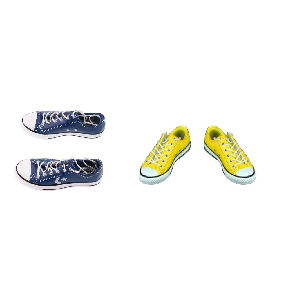 2 Pair 1/6 Lace Up Canvas Shoes Flats Sneakers for 12'' Male Action Figure