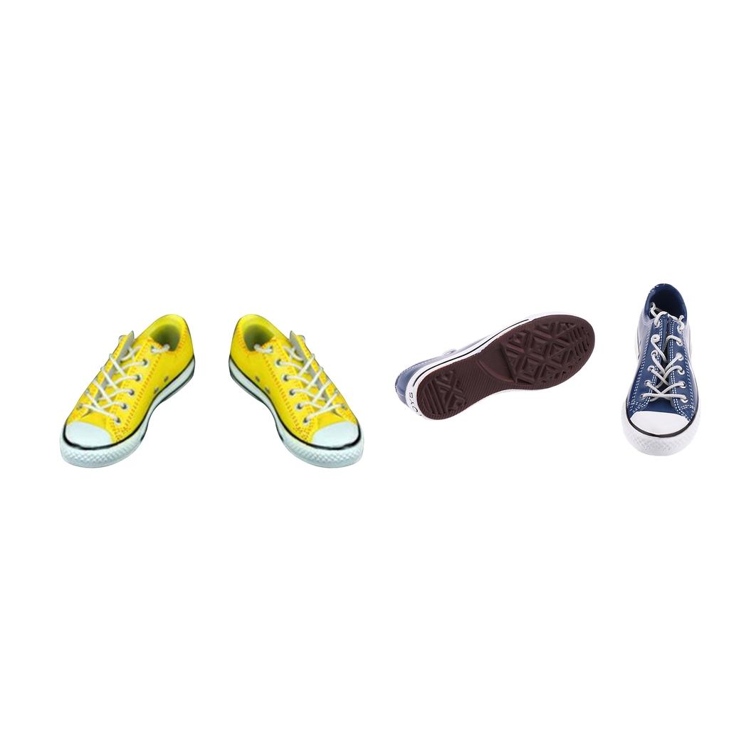 2 Pair 1/6 Lace Up Canvas Shoes Flats Sneakers for 12'' Male Action Figure