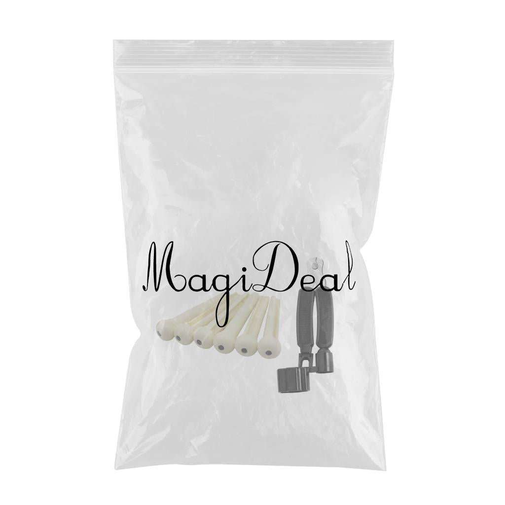 6 Pieces Guitar String Pins + 3 In 1 Guitar String Winder Cutter Pin Puller