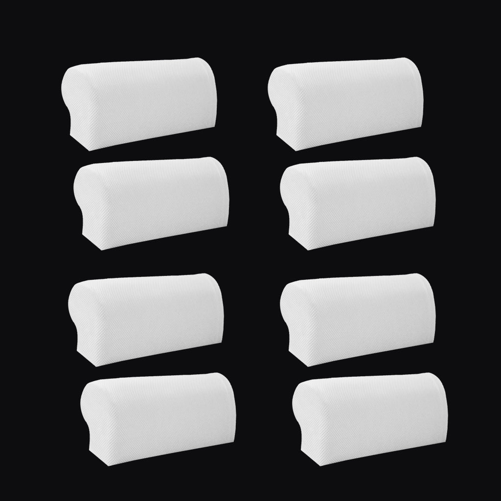 4 Pair Elastic Sofa Armrest Covers Armchair Slipcovers Protector White