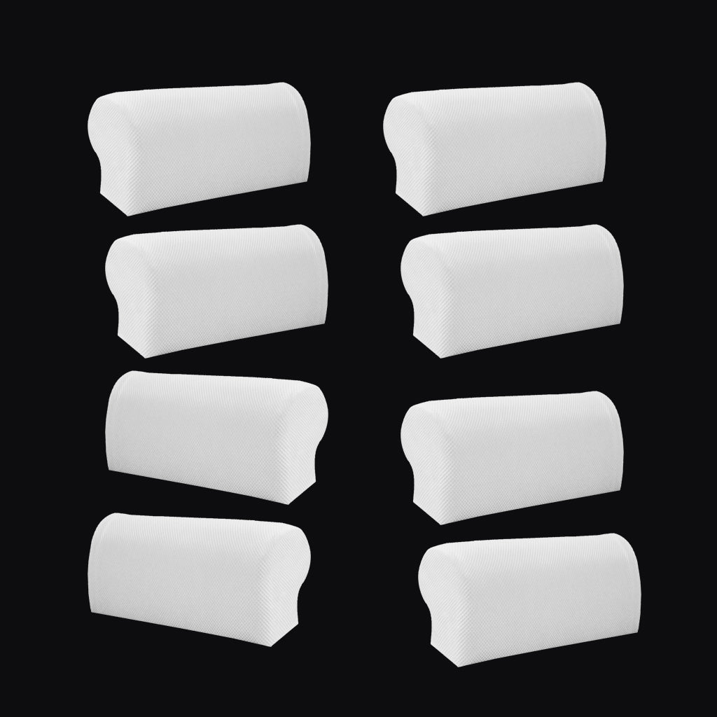 4 Pair Elastic Sofa Armrest Covers Armchair Slipcovers Protector White