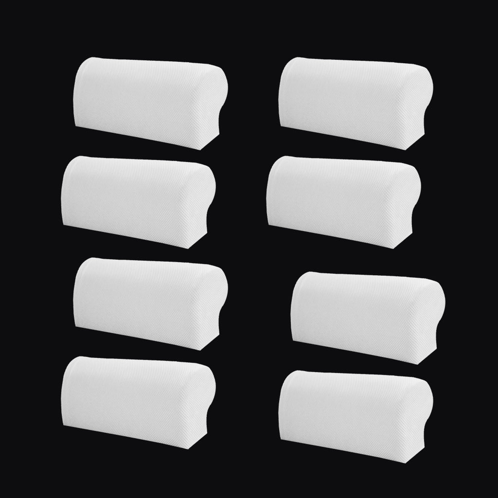 4 Pair Elastic Sofa Armrest Covers Armchair Slipcovers Protector White