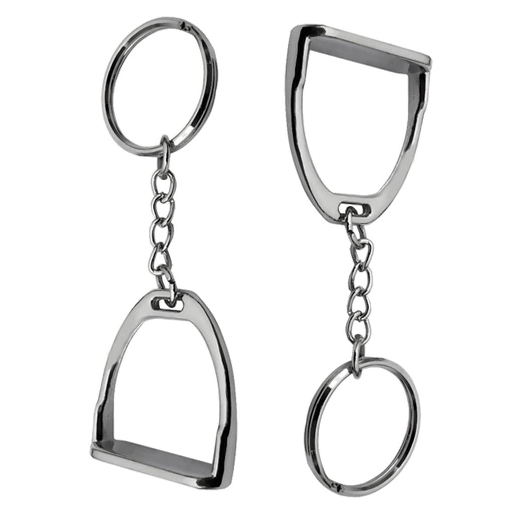 2pcs Zinc Alloy Western Stirrup Keychain Key Ring Equestrian Ornament 8cm