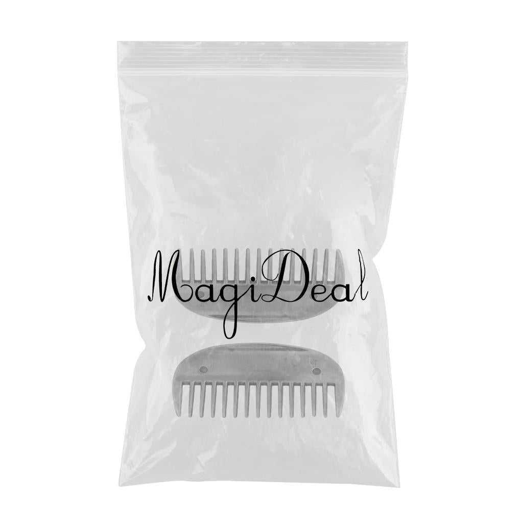 2 Pieces Stainless Steel Horse Curry Comb Brush Equestrian Grooming Supplies
