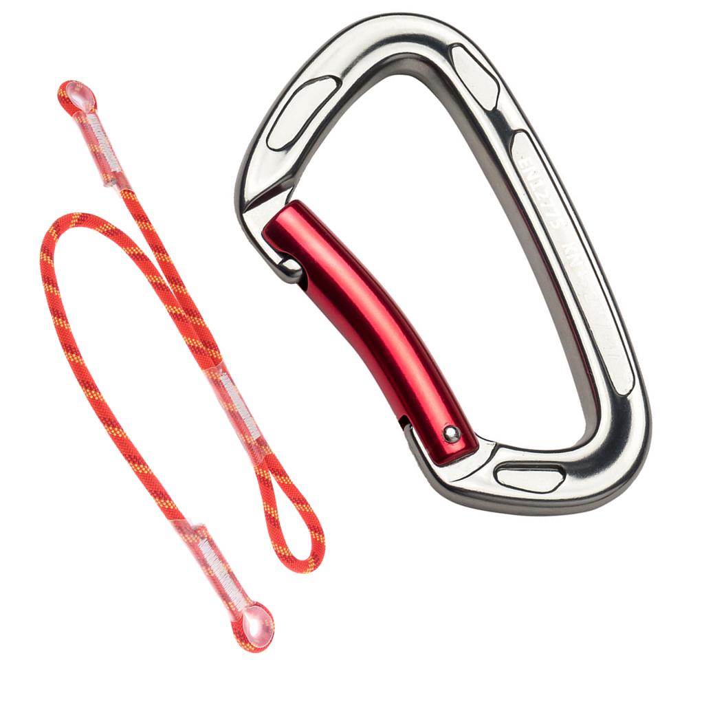 Climbing Nylon Pre-sewn Eye-to-Eye Prusik Loop Cord Lanyard with Carabiner