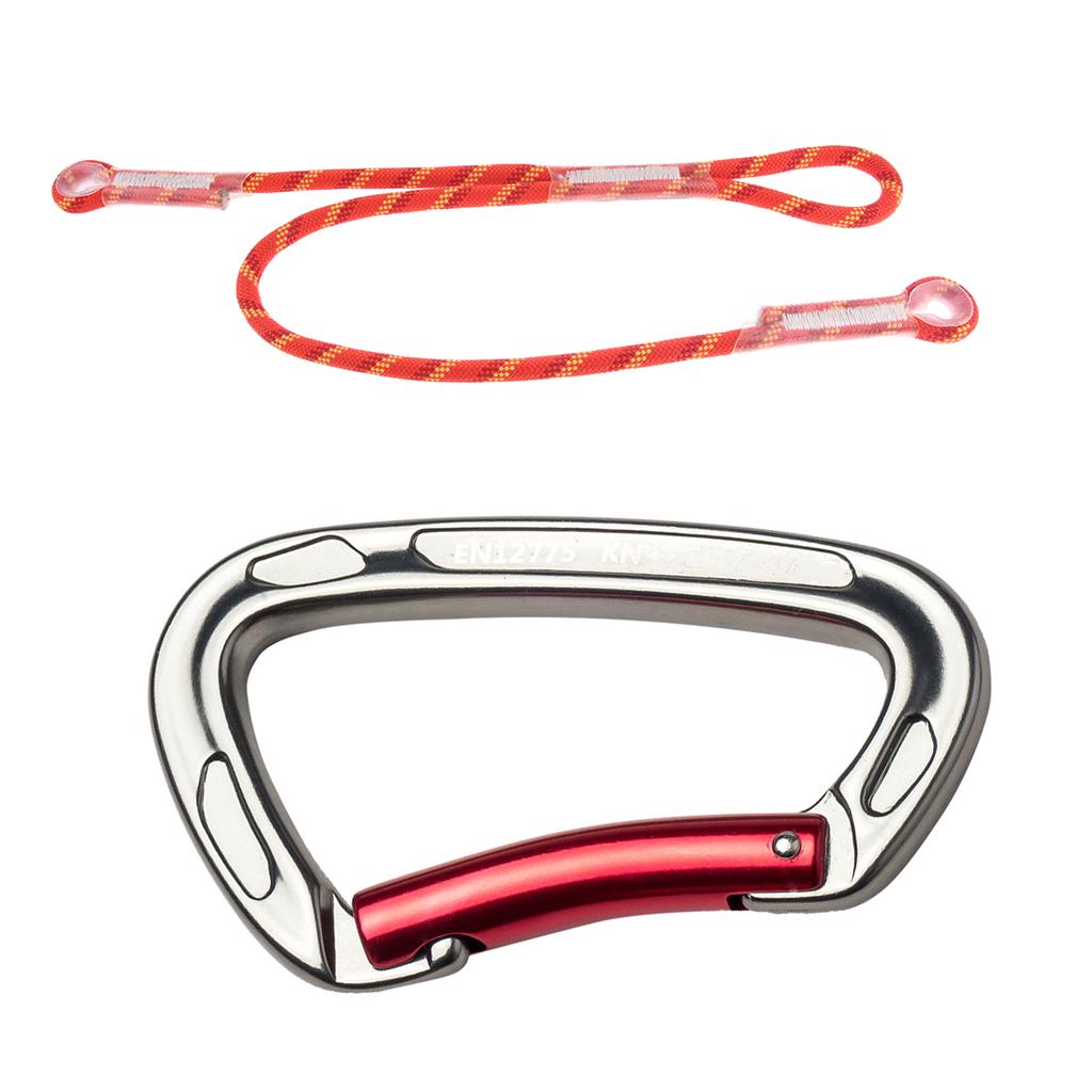 Climbing Nylon Pre-sewn Eye-to-Eye Prusik Loop Cord Lanyard with Carabiner